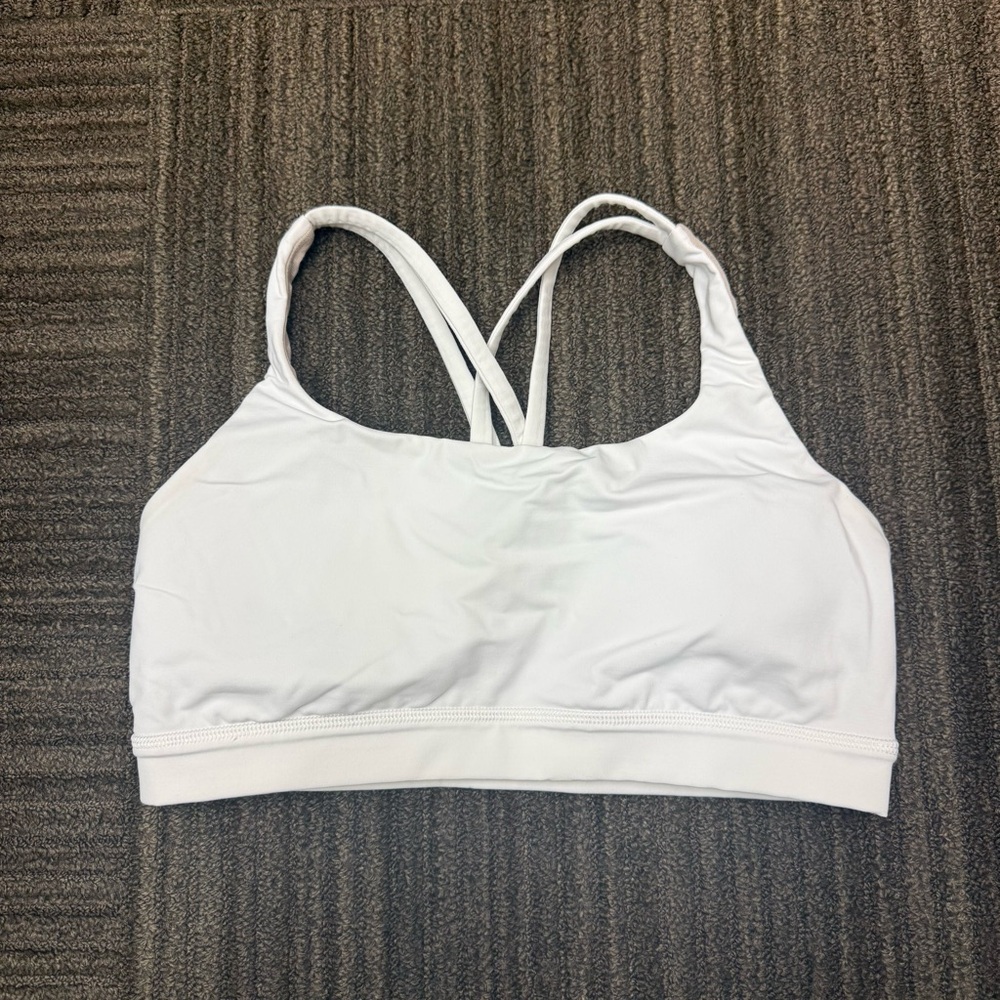 Lululemon Athletica White Sports Bra Racerback Strappy